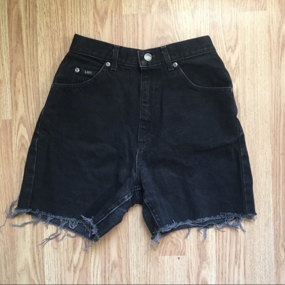 Vintage Lee Black Denim Cut Offs